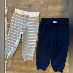 Set of 2 Carter’s Cotton pants Navy& Gray Stripe 24m 24 months Baby boy sweat